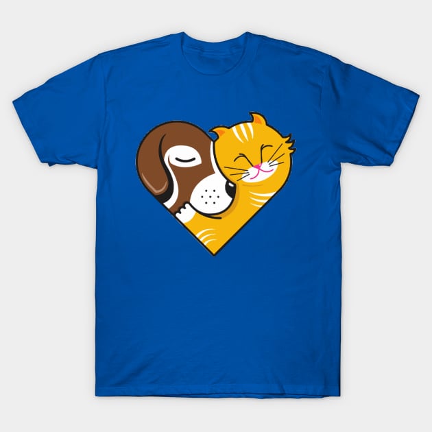 Cats and Dogs can be best friends! T-Shirt by DogsandCats